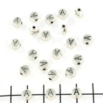 metal letter bead 7 mm - silver a