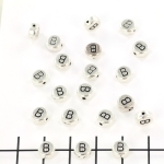 metal letter bead 7 mm - silver B