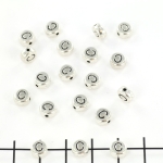 metal letter bead 7 mm - silver C