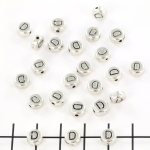 metal letter bead 7 mm - silver d
