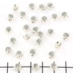 metal letter bead 7 mm - silver f