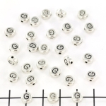 metal letter bead 7 mm - silver g