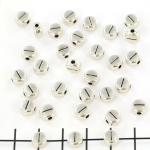 metal letter bead 7 mm - silver i