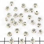 metal letter bead 7 mm - silver k