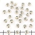 metal letter bead 7 mm - silver l