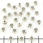 metal letter bead 7 mm - silver o