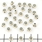 metal letter bead 7 mm - silver q