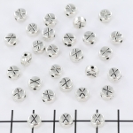 metal letter bead 7 mm - silver x