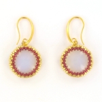 DIY cabochon oorbellen - goud luster wine