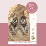 DIY kit fringe oorbellen - brons en beige