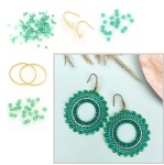 DIY kit ronde earrings - green and gold