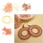 DIY kit ronde earrings - blush pink and gold