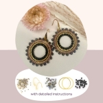 DIY kit round earrings - bronze and gold