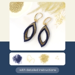 DIY kit twisted oorbellen - blauw en goud