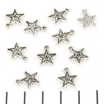 charm two stars - 14 mm silver