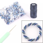 DIY kit armband haken met 8/0 - blue wonder