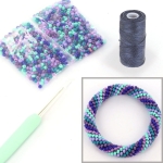 DIY kit armband haken met 8/0 - purple mint