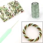 DIY kit armband haken met 8/0 - jingle bells