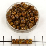 Matubo seed bead 2/0 (6 mm) - opaque yellow picasso