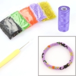DIY kit armband haken met 11/0 - halloween maan kat pompoen