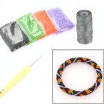DIY kit armband haken met 11/0 - halloween pompoenen