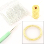 DIY kit armband haken met 8/0 - transparant mermaid yellow