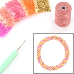 DIY kit bracelet crochet with 8/0 - bubblegum