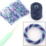 DIY kit armband haken met 8/0 - purple mint