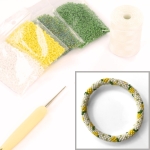 DIY kit armband haken met 11/0 - citroenen