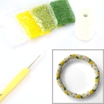 DIY kit bracelet crochet with 11/0 - lemons