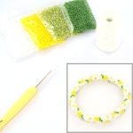 DIY kit armband haken met 11/0 - citroenen