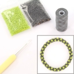 DIY kit armband haken met 11/0 - emerald peaks