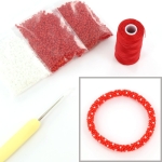 DIY kit armband haken met 11/0 - polka rouge
