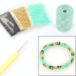 DIY kit armband haken met 11/0 - smiley catalina