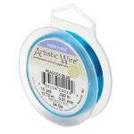 artistic wire 22 gauge - silver flated peacock blue