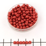 Basic bead round 4 mm - saturated metallic cherry tomato