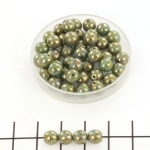Basic bead round 6 mm - luster gold topaz turquoise