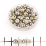 Basic bead round 6 mm - luster marble green