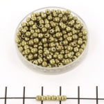 basiskraal rond 3 mm - saturated metallic golden lime