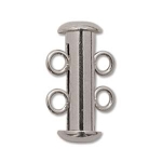 Beadsmith slide lock magnetic  - 2 rings silver