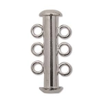 Beadsmith slide lock magnetic  - 3 rings silver