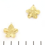 stainless steel bedel bloem - goud 23 mm