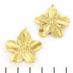 stainless steel bedel bloem - goud 34 mm