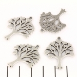 charm tree with hearts - silver
