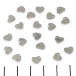 charm little heart - stainless steel silver 7mm