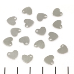 charm flat heart - 9 mm silver
