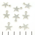 charm flat star - 13 mm silver