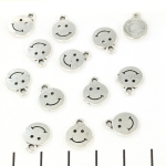 charm smiley - metal silver 12mm
