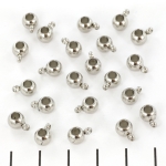 pendant connector - stainless steel silver 6mm