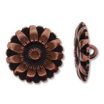 bloem knoop - antiek koper
